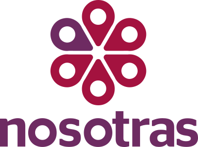 logotipo nosotras 6 petalos de geolocalización haciendo una flor